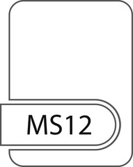 MS12 File format icon black outline