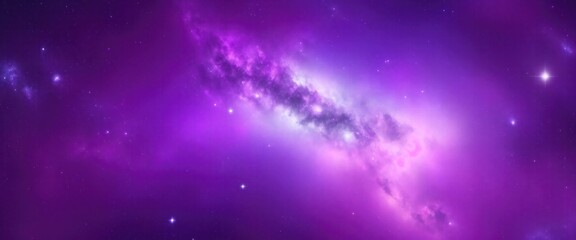 Naklejka premium Galaxy Background with Gray and Purple Nebula