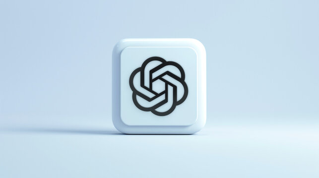 OpenAI app 3d icon on a pale blue background