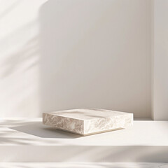 Sleek and Modern Platform Mockup 3D Render in Minimalist Light Studio Setting with Pristine White Background