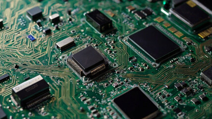 Abstract frottage with rubbings of circuit boards, computer components, and technology, futuristic and digital,