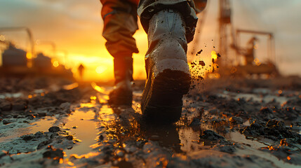 the oil workers are working