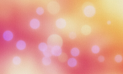 Soft pink and yellow hues with blurred circles and a subtle grainy texture create an abstract background