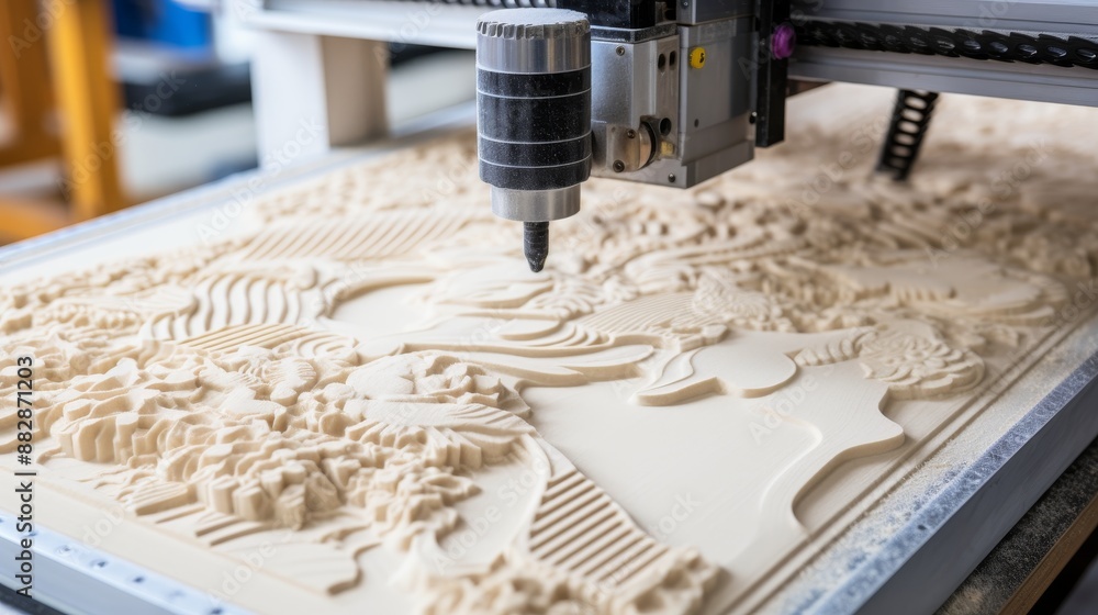 Poster cnc precision crafting a kitchen tool with efficiency showcasing technology in everyday objects