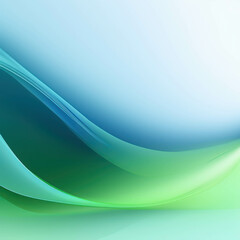 Obraz premium Smooth Gradient of Green and Blue Hues Flowing in a Serene Abstract Wave Pattern