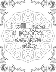Printable mandala coloring page for kids and adults with motivational quote for self love and self care. it helps to succeed and struggle against life to enjoy the tough journey
