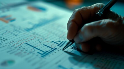 business analytics and data visualization a hand holding a black and white paper