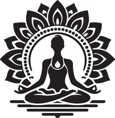 yoga logo icon silhouette vector style amazing with white background