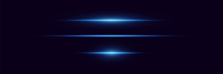 Set of blue flashes. Light neon lines, explosion of light.