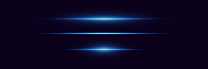 Set of blue flashes. Light neon lines, explosion of light.