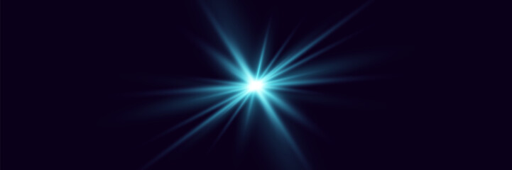 Digital flash of light. Explosion of glare and star.