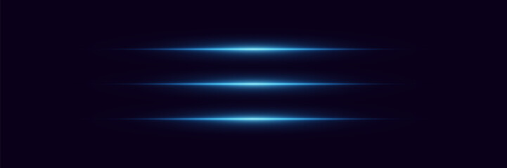 Set of blue flashes. Light neon lines, explosion of light.