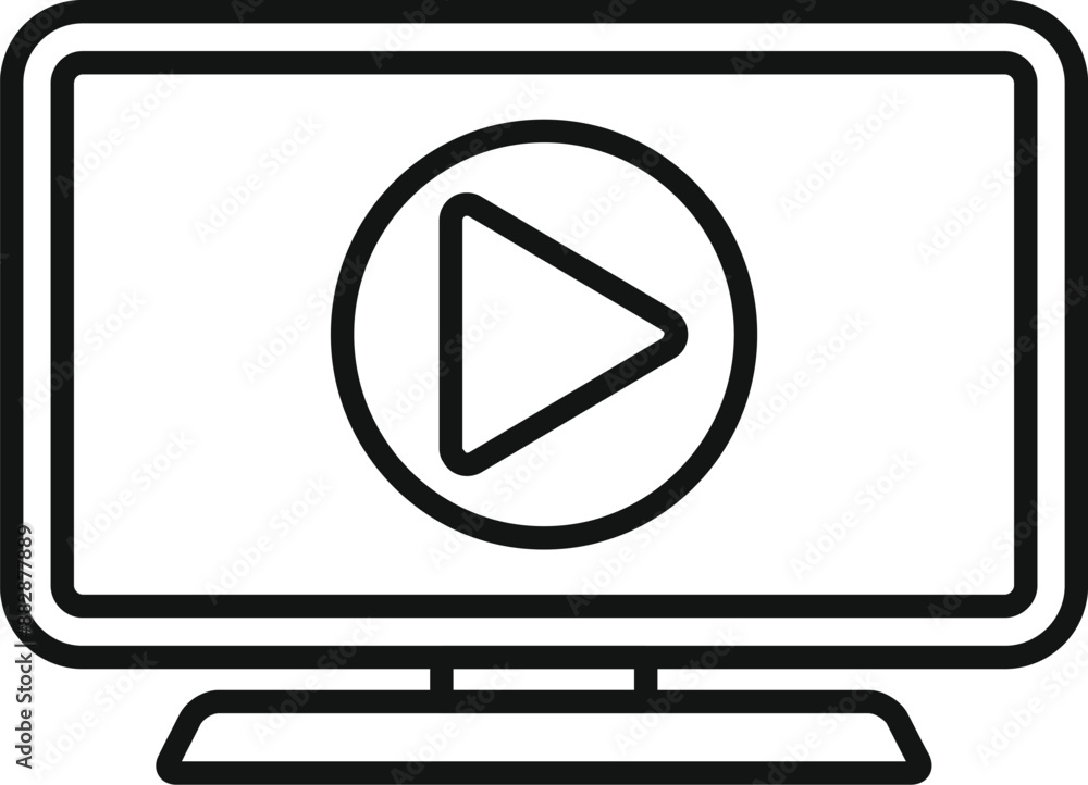 Poster video player displaying play button icon showing streaming service