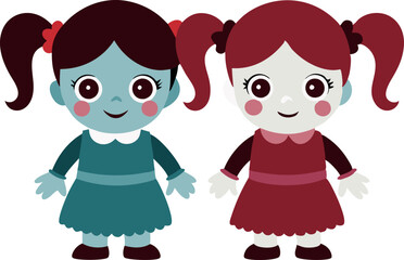 Two girls dressed as zombies for Halloween