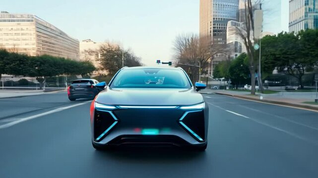 automobile in autonomous mode clever or electric vehicle