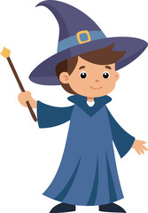 Obraz premium Girl dressed as a witch holding a wand