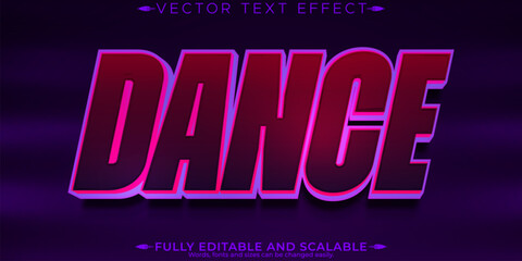 Dance text effect, editable party and disco text style