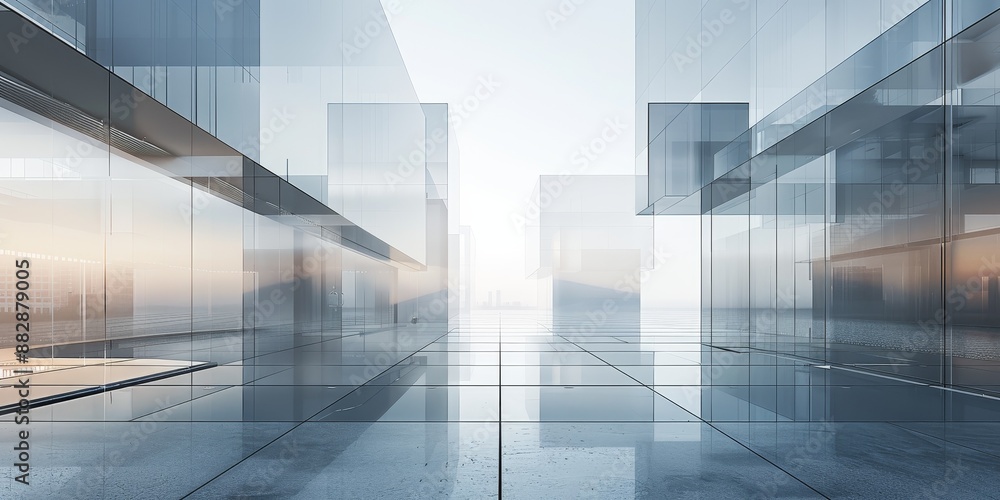 Wall mural glass minmalistic architectural forms