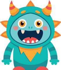 Fototapeta premium Kid dressed as a colorful monster for Halloween