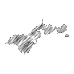 American Samoa US inhabited territories thread map line vector illustration template