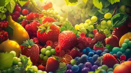 fresh fruits background