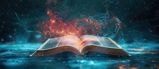 Magic Book with Glowing Particles