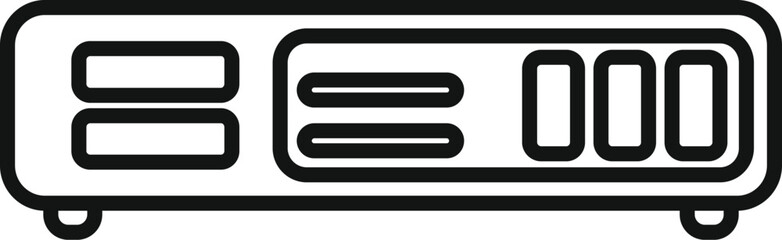 Obraz premium Simple design icon of a modern video projector standing on a table