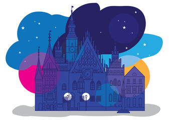 wrocław ratusz w nocy © PanGrafik