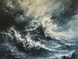Turbulent Ocean Under a Stormy Sky