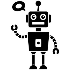 funny robot asks for attention