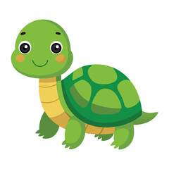 Illustration of Cute Turtle animal on white