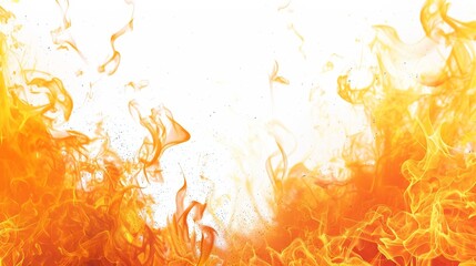 a dynamic and intense scene of bright orange and yellow flames rising from the bottom of the image, creating a fiery border