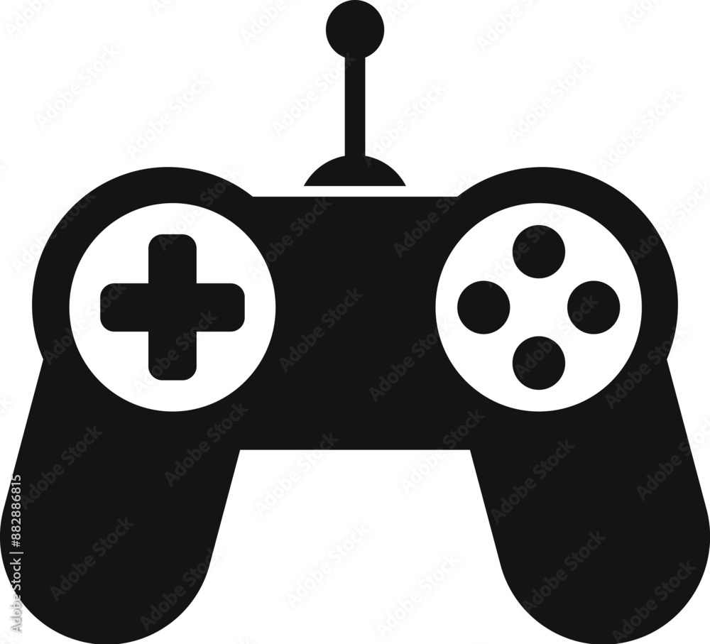 Aufkleber black wireless gamepad controller is transmitting a signal