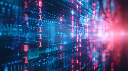 Obraz premium Ein hochauflÃ¶sendes abstraktes Bild von dynamischen, leuchtenden Formen zum Thema Cybersicherheit
