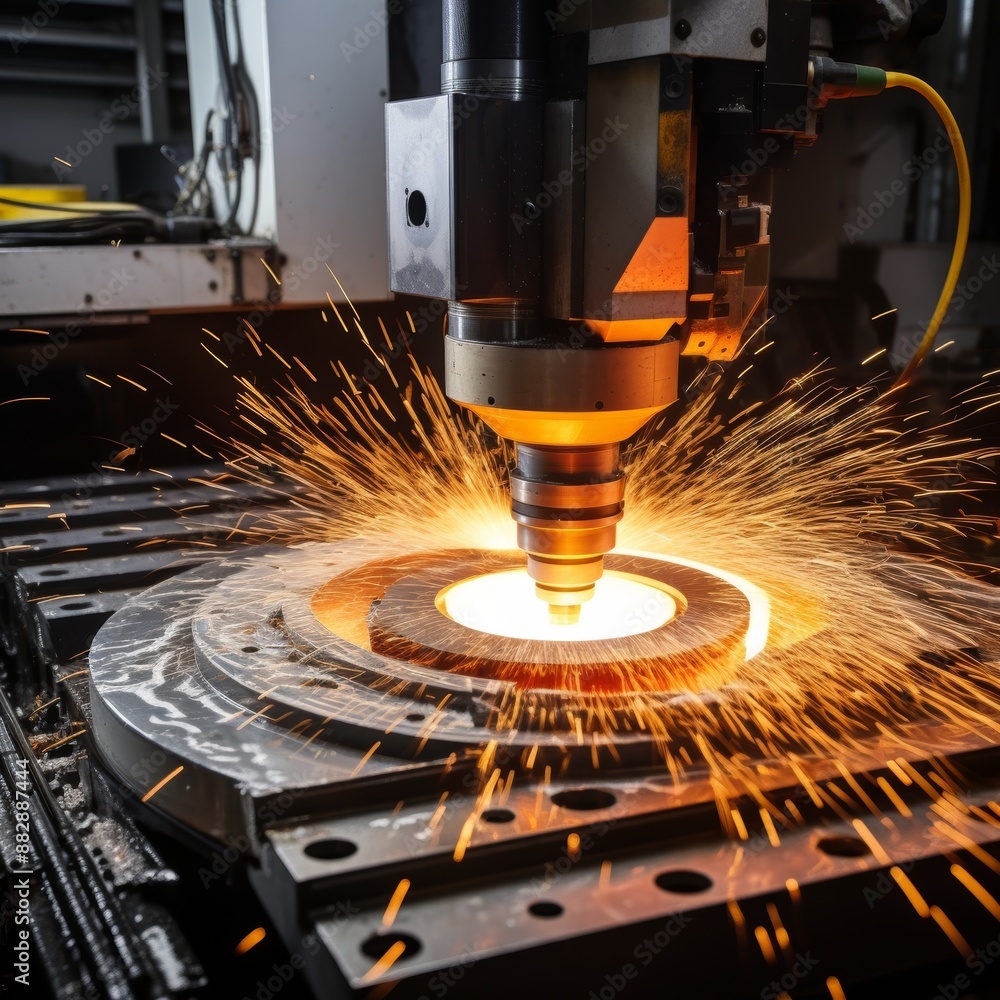 Poster precision cnc machining of rocket engine component illustrating aerospace industry complexity