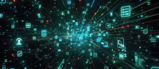 Abstract Digital Network of Information