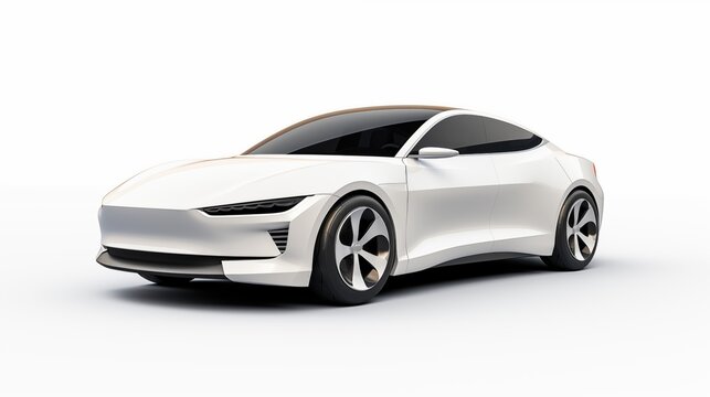 New white car isolared on white background