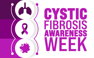 Cystic Fibrosis Awareness Week is observed every year in August. Holiday concept. Template for background, banner, card, poster, placard, design template with unique shapes with standard color.