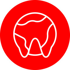 Climate Change Vector Line White Circle Red