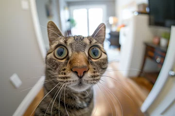 funny selfie portrait of a serious looking cat, fun meme kitty © Echelon IMG