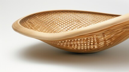 Obraz premium A detailed image of a wooden bowl woven with intricate detail, showcasing the craftsmanship of the maker
