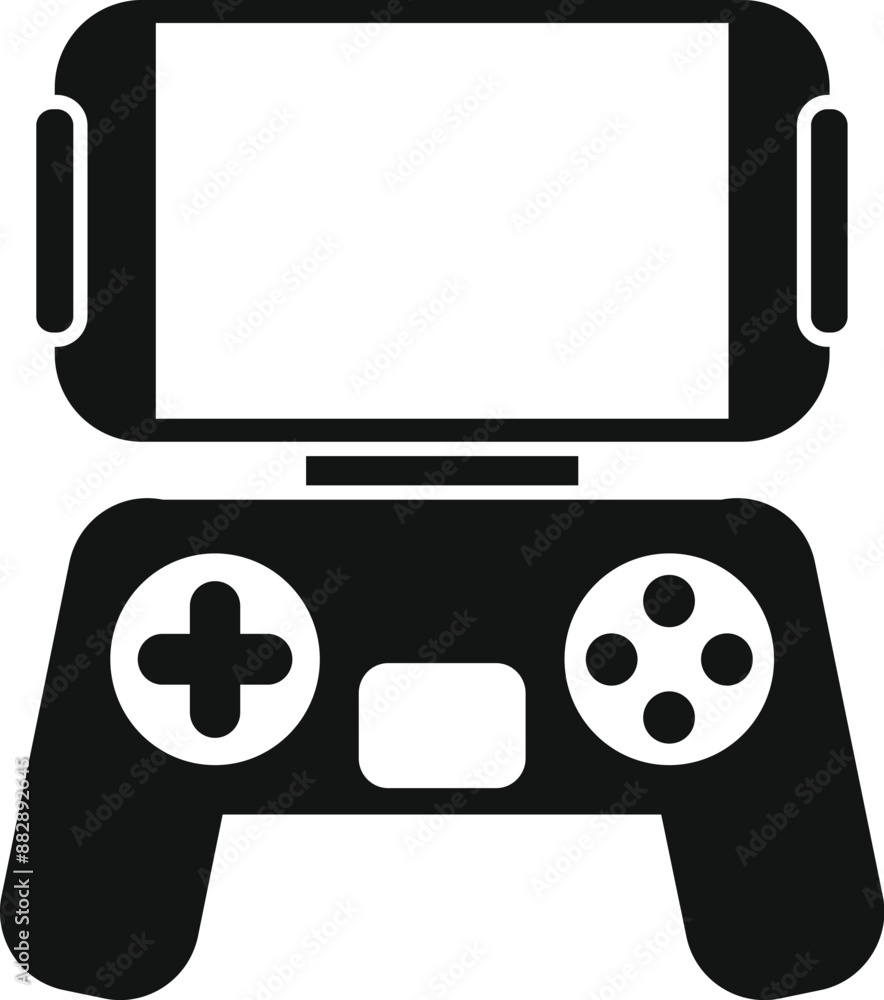 Poster smartphone is being used as a screen for a video game, creating a mobile gaming setup