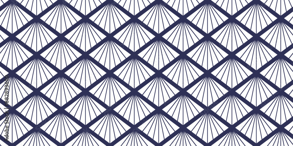 Poster Asian pattern of repeating diamonds. Vector texture Japanese pattern.