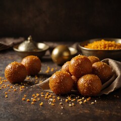 Indian traditional motichur laddu 