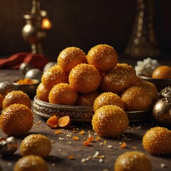 Indian traditional motichur laddu 