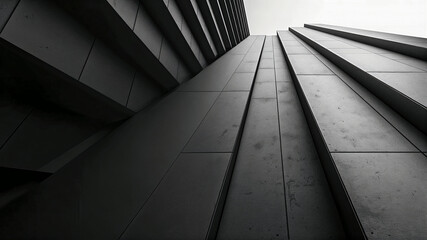 Obraz premium Minimalistic black and white abstract lines and shapes. Abstract background wallpaper. Generative AI.