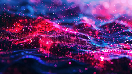 Obraz premium Abstract background of network failure, background of transmitted information in the digital world. Generative AI.