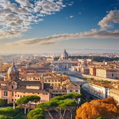 Obraz premium aerial view of Rome, AI generated