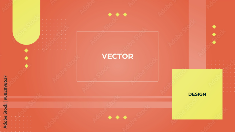 Fototapete abstract background with various geometric shapes. gradient vector design with red and yellow colors