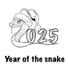 Modern Vector Illustration for 2025 New Year Celebration - Japanese Style Year of the Snake Greeting Card